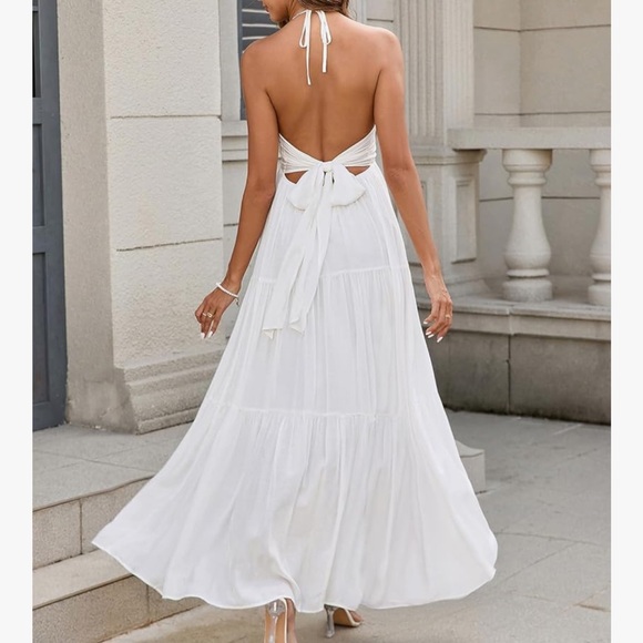 Elegant White Maxi Dress - Picture 2 of 2